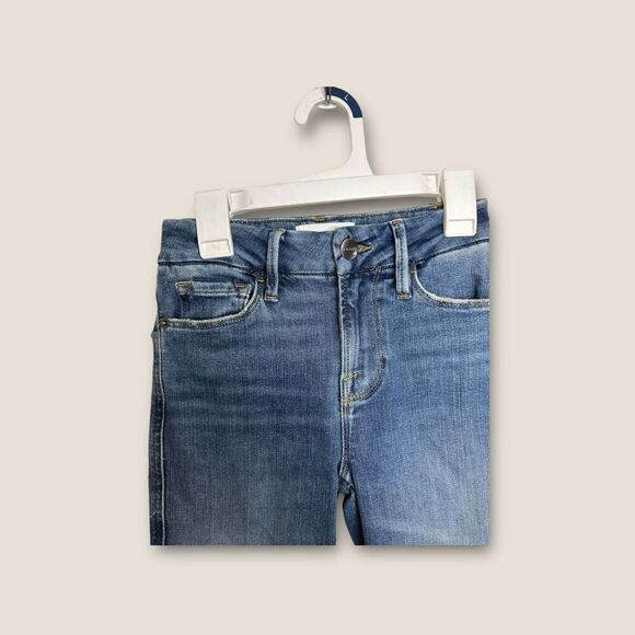 FRAME Le Crop Mini Boot Jeans Mid Rise Wine Ridge Destruct NWT Size 23 - Picture 3 of 8